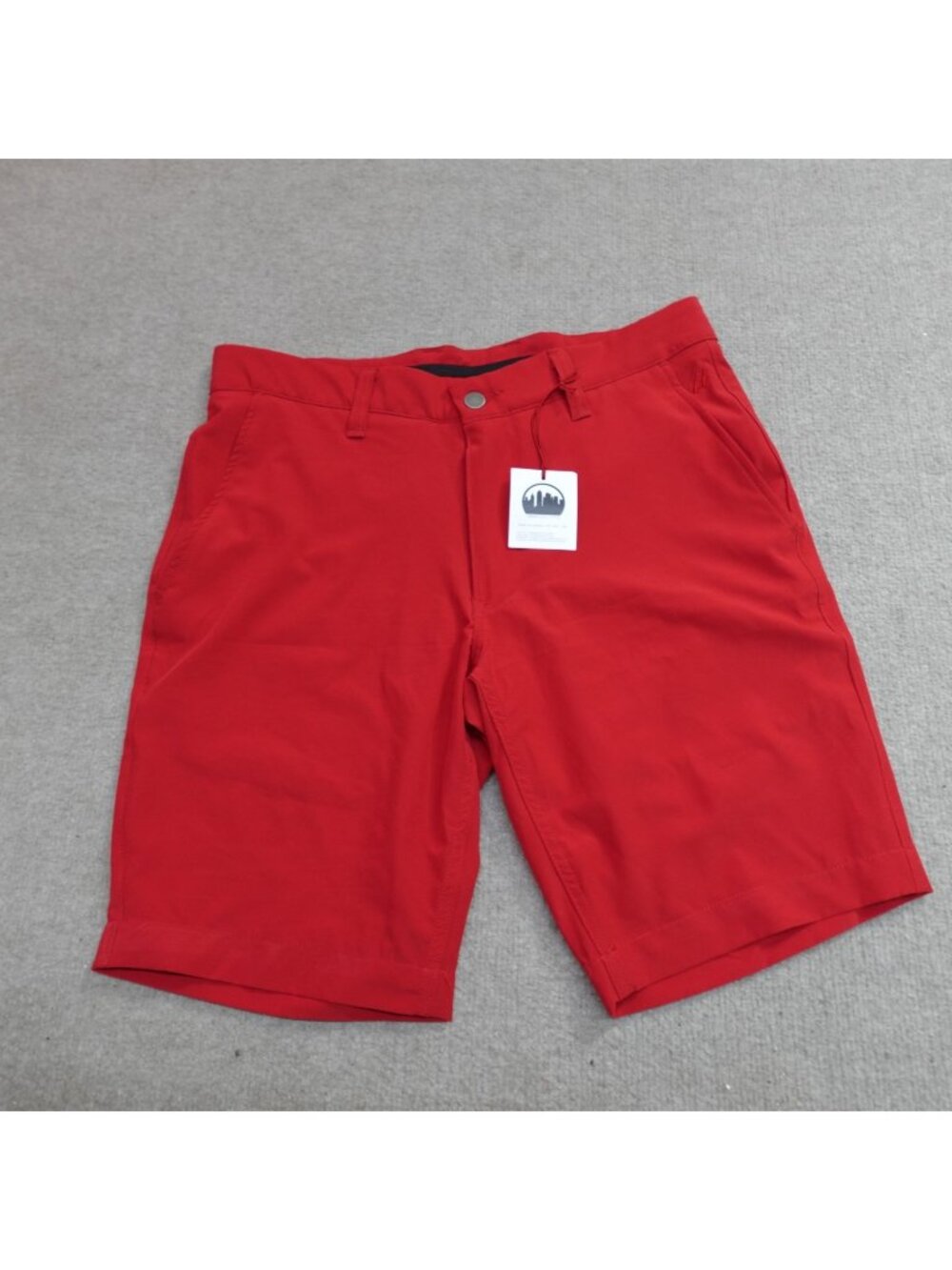Urban Golf Style Shorts 31 Red Solid 9" in Pockets Made in Kansas City USA NEW